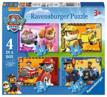 Puzzle Ravensburger Tlapkov Patrola; 4v1, 12/16/20/24 dlk