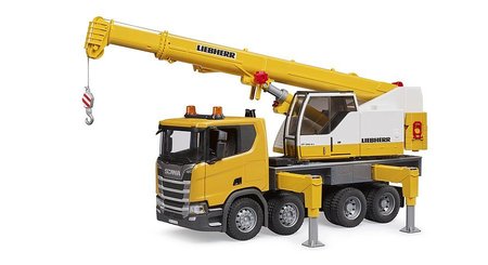 BRUDER 3571 Scania 560R jeb Liebherr se svtelnm a zvukovm modulem