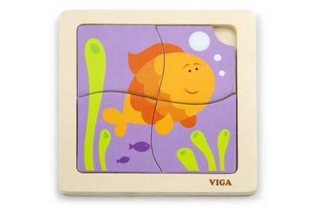 Viga Devn puzzle 4 dlky - ryba