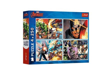 Trefl Puzzle 4x250 - Avangers / Hrdinsk dny