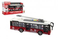 Teddies Autobus/trolejbus plast 28cm na setrvank na bat. se svtlem se zvukem